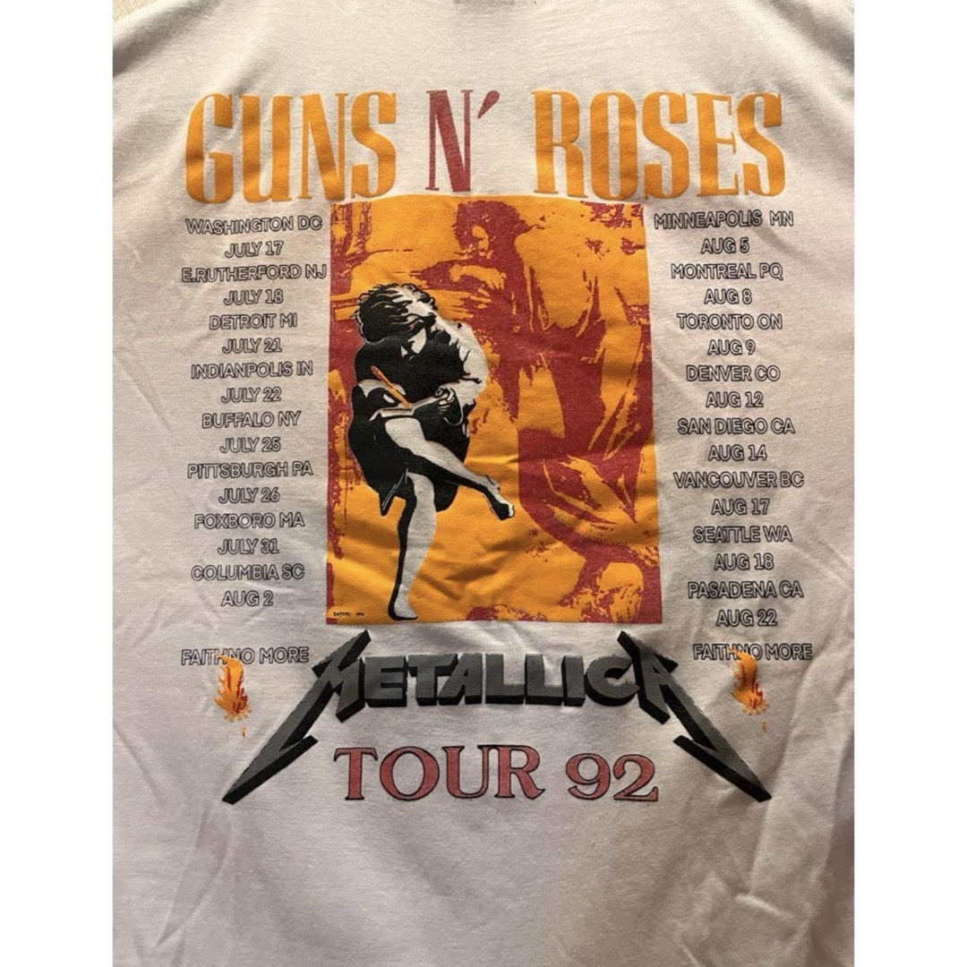 METALLICA(メタリカ)の【希少】メタリカ Metallica guns n' roses tシャツ 白 メンズのトップス(Tシャツ/カットソー(半袖/袖なし))の商品写真