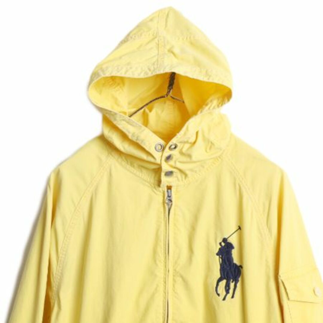 Ralph Lauren(ラルフローレン)のビッグポニー ポロ ラルフローレン フルジップ フード パーカー ジャケット メンズ L / 古着 ヨットパーカー ブルゾン コットン イエロー メンズのジャケット/アウター(ブルゾン)の商品写真