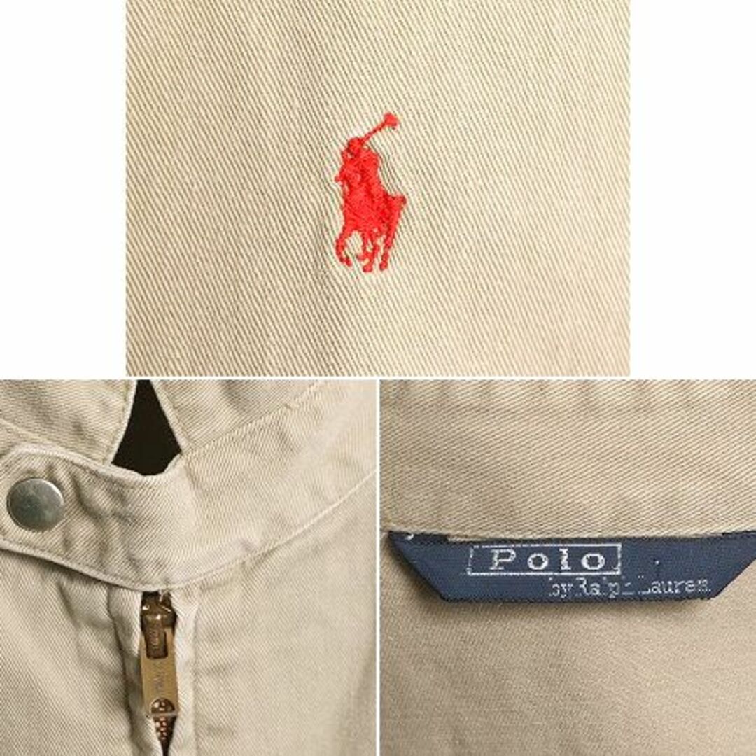 Ralph Lauren(ラルフローレン)の80s ポロ ラルフローレン コットン スイングトップ ジャケット メンズ L 80年代 ヴィンテージ ブルゾン フルジップ ワンポイント ベージュ メンズのジャケット/アウター(ブルゾン)の商品写真