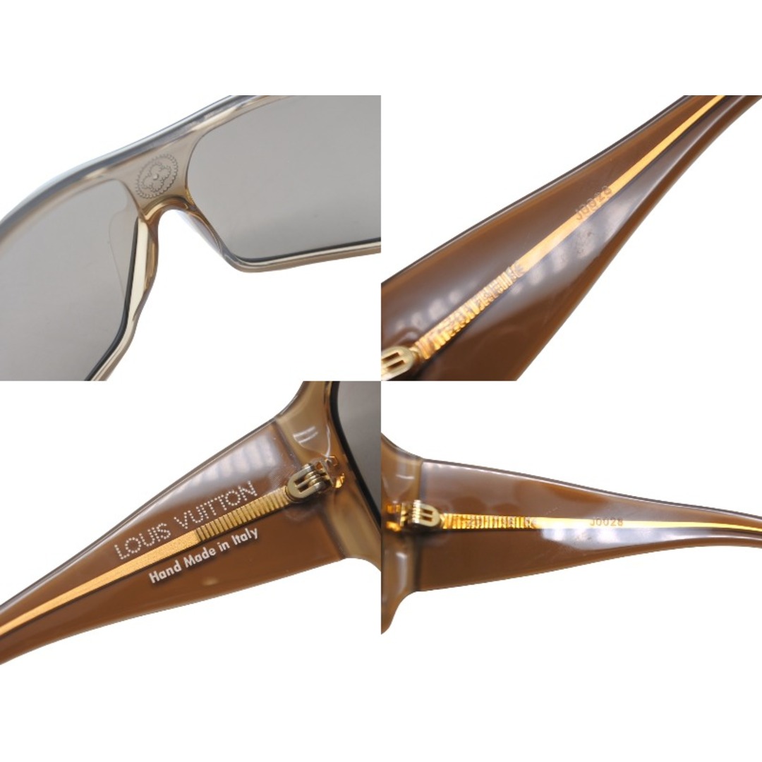 LOUIS VUITTON(ルイヴィトン)の極美品 LOUIS VUITTON ルイ ヴィトン サングラス Z0173E ホワイト ダークブラウン ゴールド金具 中古 61753 メンズのファッション小物(サングラス/メガネ)の商品写真