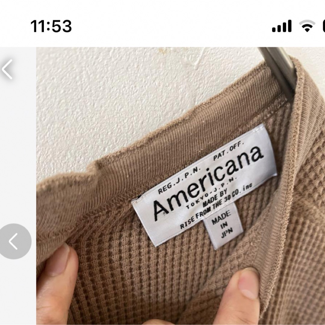 AMERICANA(アメリカーナ)のAMERICANA 2way 日本製　コットンワッフルロングTシャツ レディースのトップス(カットソー(長袖/七分))の商品写真