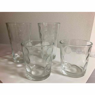 リビー(Libbey)の値下げ！ リビー グラス 4セット 新品 Libbey 水玉 ドット(グラス/カップ)