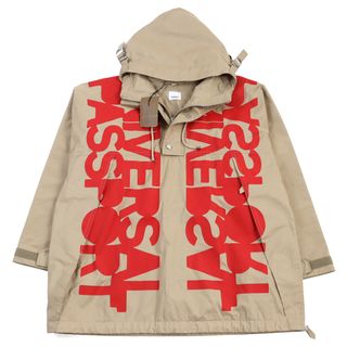 バーバリー(BURBERRY)の未使用品○BURBERRY バーバリー 22SS 8051865 ユニバーサルパスポート ハーフジップ アノラックパーカー/ブルゾン ベージュ レッド M イタリア製 正規品 メンズ(ブルゾン)