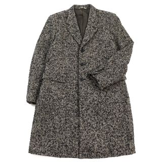 極美品○Paul Smith COLLECTION ポールスミスコレクション PN-SL-75672 ウール100% ロング丈 総裏地 チェスターコート/ロングコート グレー ヘリンボーン柄 L 日本製 正規品 メンズ(チェスターコート)