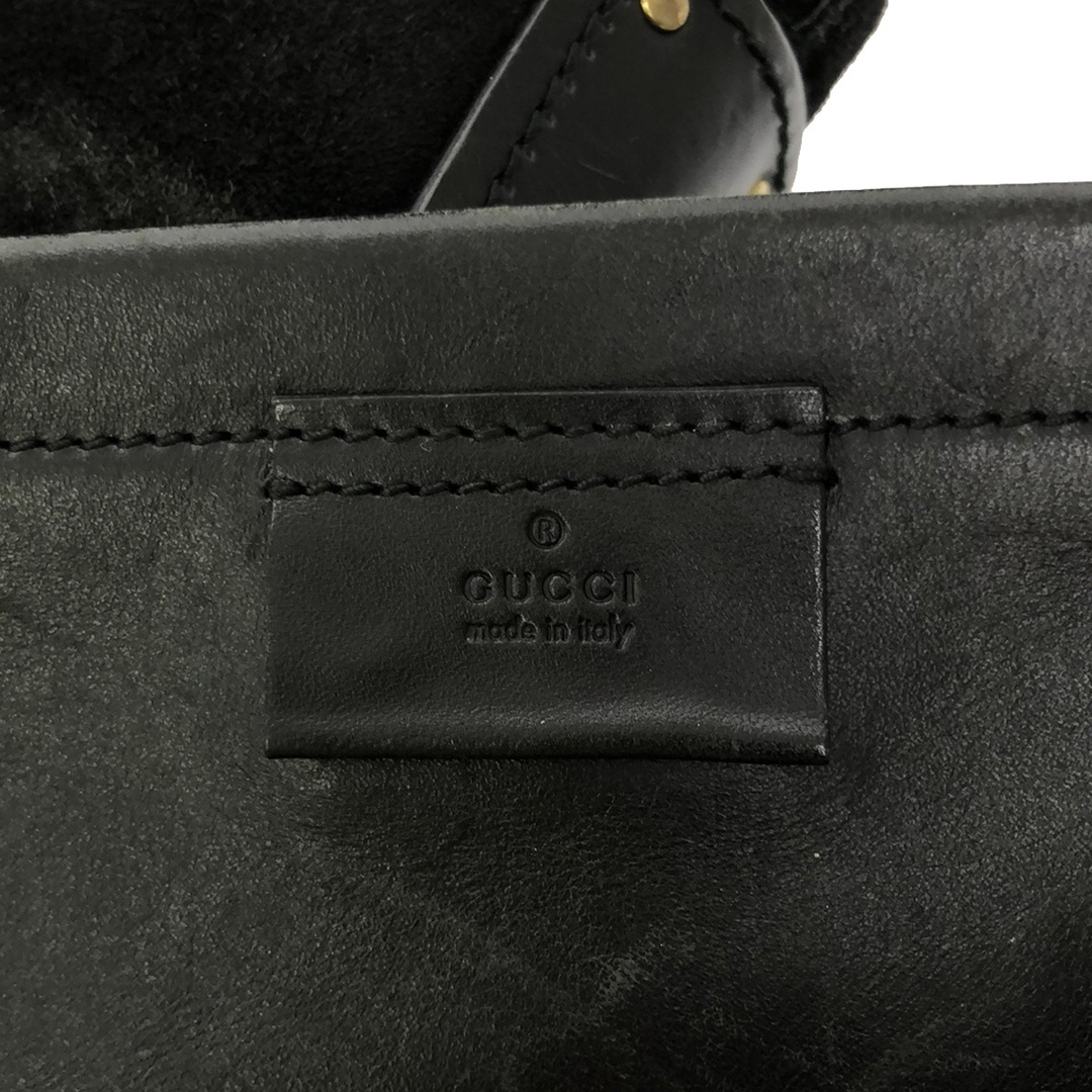 Gucci(グッチ)のGUCCI グッチ スウェードレザーバケットバッグ ブラック  94885 レディースのバッグ(トートバッグ)の商品写真