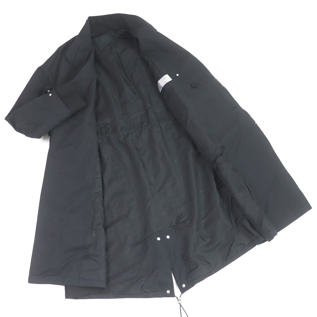 DIOR HOMME(ディオールオム)の極美品□DIOR ディオール オム sacai サカイ 21AW 213C312A4451 パーカ コットンファイユ 再構築 ロング丈 ドッキングコート ブラック 46 イタリア製 正規品 メンズ メンズのジャケット/アウター(その他)の商品写真