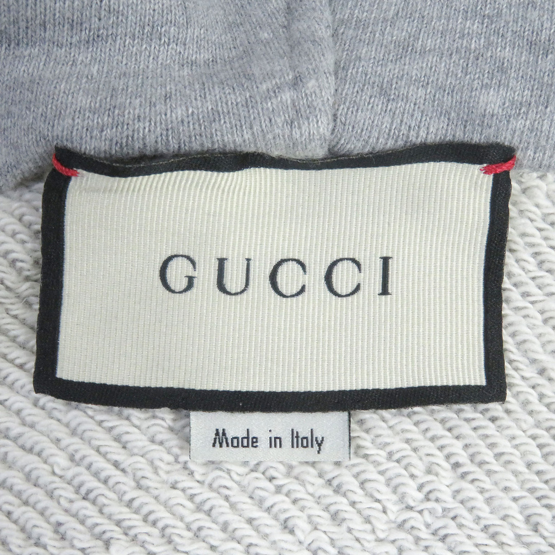 Gucci(グッチ)の美品□GUCCI グッチ 497250 コットン100％ サイドロゴライン ジップアップ フーディー パーカー グレー S イタリア製 正規品 メンズ メンズのトップス(パーカー)の商品写真