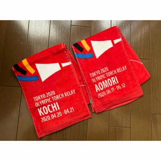 コカコーラ×東京オリンピック　聖火リレー記念タオル(タオル/バス用品)