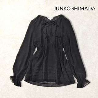 ジュンコシマダ(JUNKO SHIMADA)のジュンコシマダ ✿ ブラウス トップス M ブラック 長袖 シースルー 春夏(シャツ/ブラウス(長袖/七分))