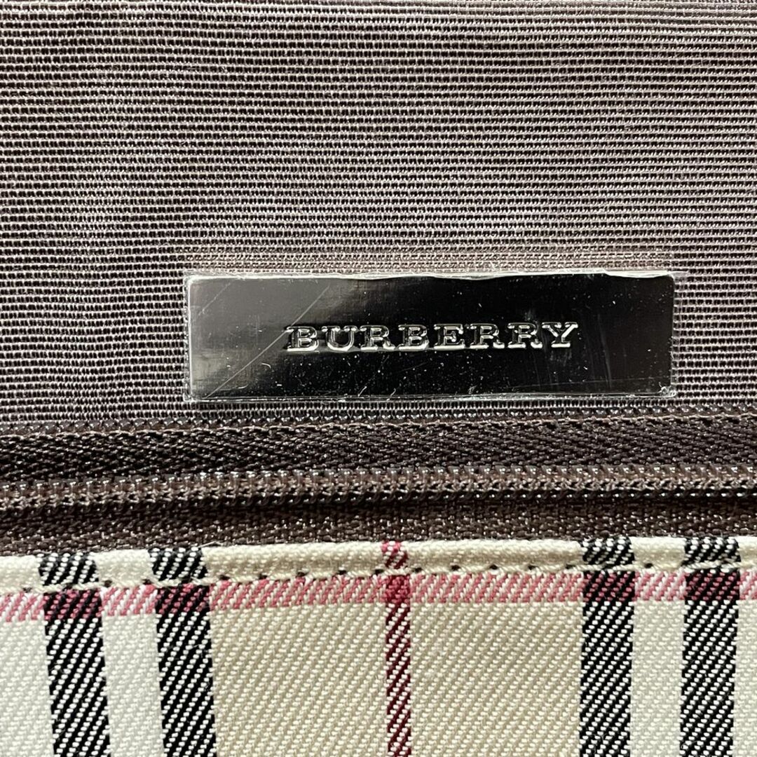 BURBERRY(バーバリー)のBURBERRY ハンドバッグ ロゴ プレート 内部チェック レザー レディースのバッグ(ハンドバッグ)の商品写真