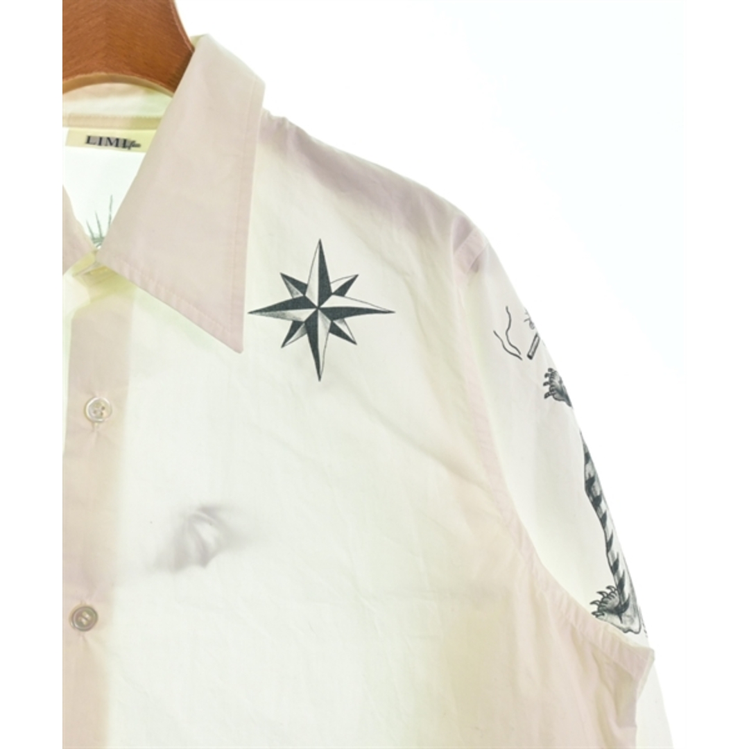 LIMI feu(リミフゥ)のLIMI feu リミフー カジュアルシャツ 2(S位) 白x黒(総柄) 【古着】【中古】 レディースのトップス(シャツ/ブラウス(長袖/七分))の商品写真