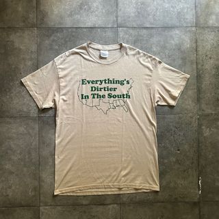 ヘインズ(Hanes)の90s hanes ヘインズ メッセージtシャツ L ベージュ 風刺/ジョーク(Tシャツ/カットソー(半袖/袖なし))