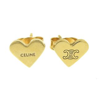 セリーヌ(celine)のCELINE(セリーヌ) トリオンフ ロゴ ミニ ハート ピアス アクセサリー ジュエリー メタル(ＧＰ) ゴールド金 レディース 40802088270【中古】【アラモード】(ピアス)