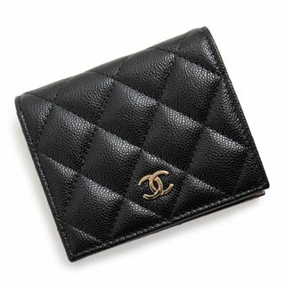 シャネル(CHANEL)のシャネル マトラッセ ココマーク クラシック スモール ウォレット 二つ折り財布 キャビアスキン レザー ブラック 黒 ライトゴールド金具 AP3178 箱付 CHANEL（新品・未使用品）(財布)