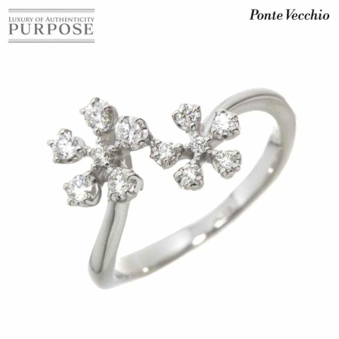 PonteVecchio(ポンテヴェキオ)のポンテヴェキオ Ponte Vecchio 7号 リング ダイヤ 0.21ct K18 WG ホワイトゴールド 750 指輪 花 VLP 90222866 レディースのアクセサリー(リング(指輪))の商品写真