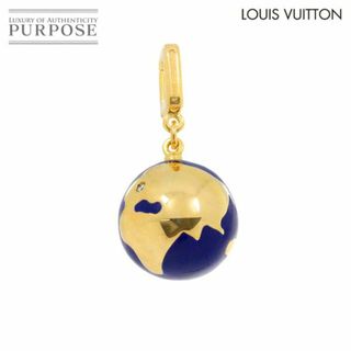 LOUIS VUITTON - ルイ ヴィトン LOUIS VUITTON グローブ モチーフ チャーム ダイヤ 1P エナメル K18 YG 750 ペンダント トップ 地球儀 VLP 90224576