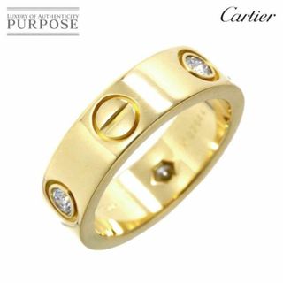 カルティエ(Cartier)のカルティエ Cartier ラブ #49 リング ハーフ ダイヤ 3P K18 YG イエローゴールド 750 指輪 VLP 90224718(リング(指輪))