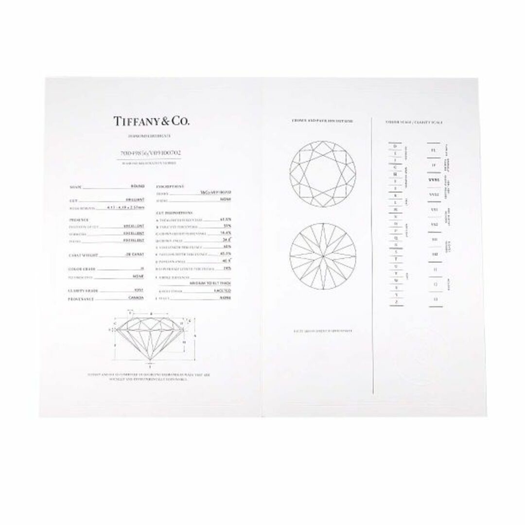 Tiffany & Co.(ティファニー)のティファニー TIFFANY&CO. バイザヤード ダイヤ 0.28ct H/VVS1/3EX ネックレス 40cm Pt プラチナ【鑑定書付き】VLP 90224966 レディースのアクセサリー(ネックレス)の商品写真