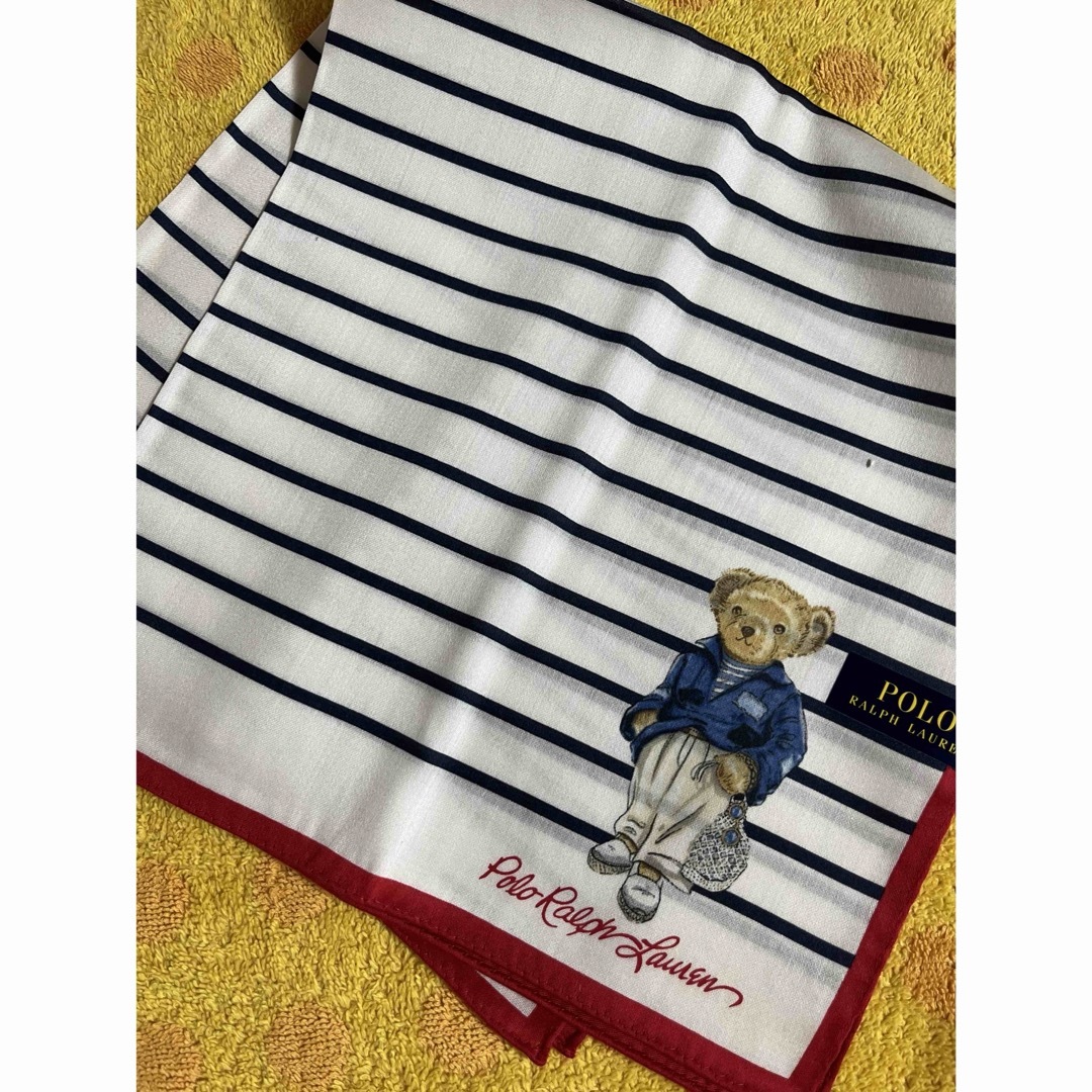 POLO RALPH LAUREN(ポロラルフローレン)のポロラルフローレン　ハンカチ　ベア レッド額 メンズのファッション小物(ハンカチ/ポケットチーフ)の商品写真