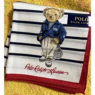 ポロラルフローレン(POLO RALPH LAUREN)のポロラルフローレン　ハンカチ　ベア レッド額(ハンカチ/ポケットチーフ)