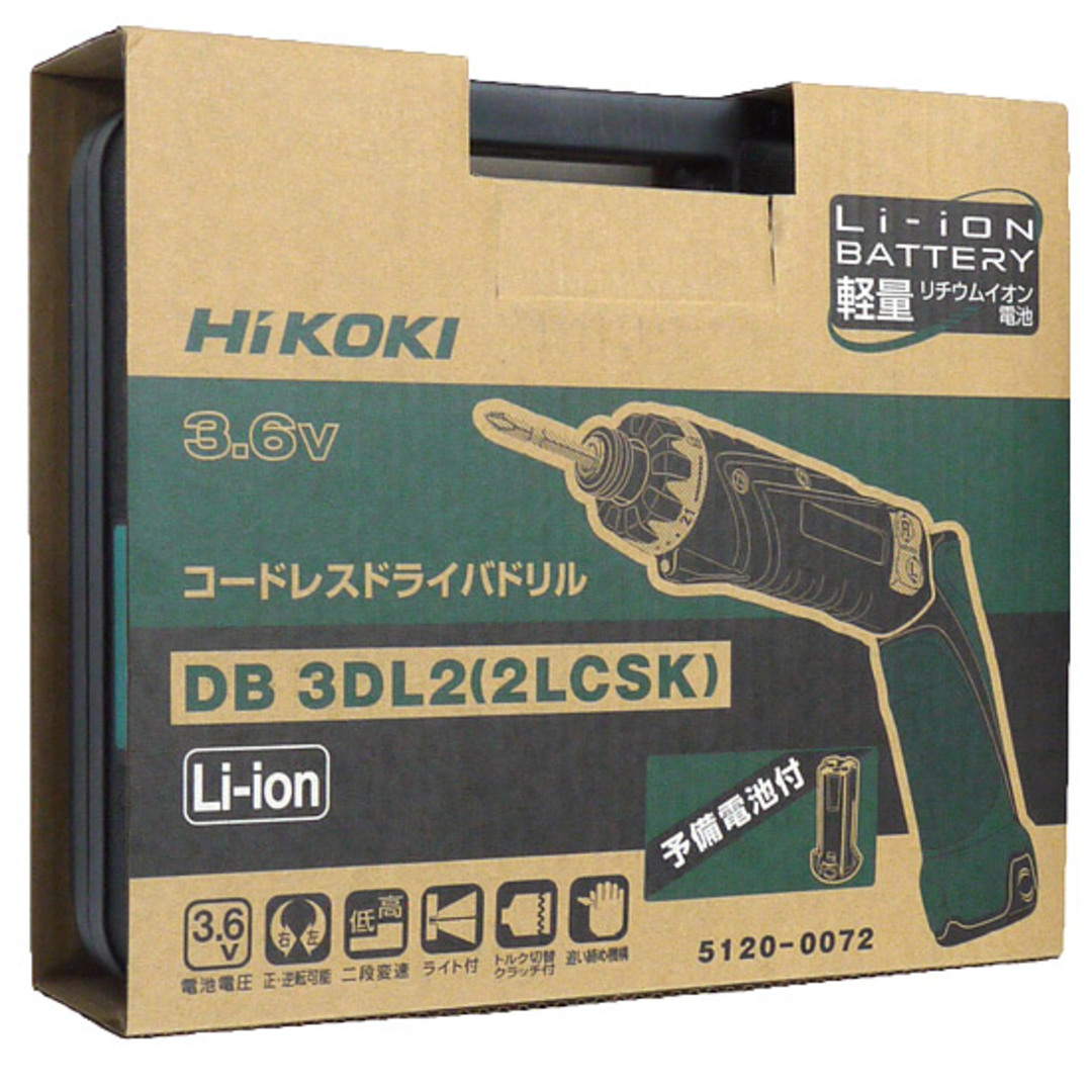 HiKOKI　コードレスドライバドリル DB3DL2(2LCSK) 自動車/バイクのバイク(工具)の商品写真