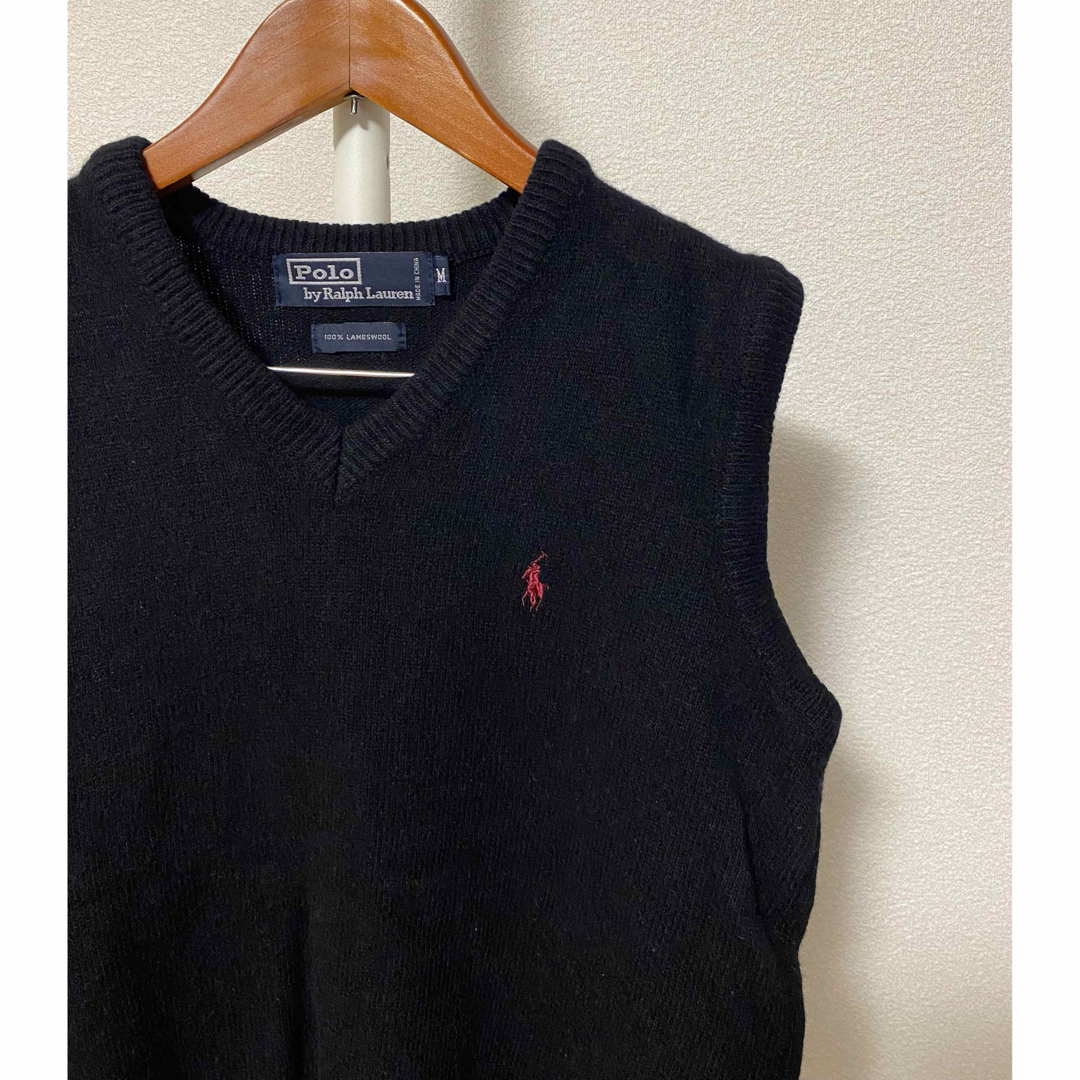 POLO RALPH LAUREN(ポロラルフローレン)のラルフローレン ニットベスト レディース メンズ ユニセックス ブラック M レディースのトップス(ベスト/ジレ)の商品写真