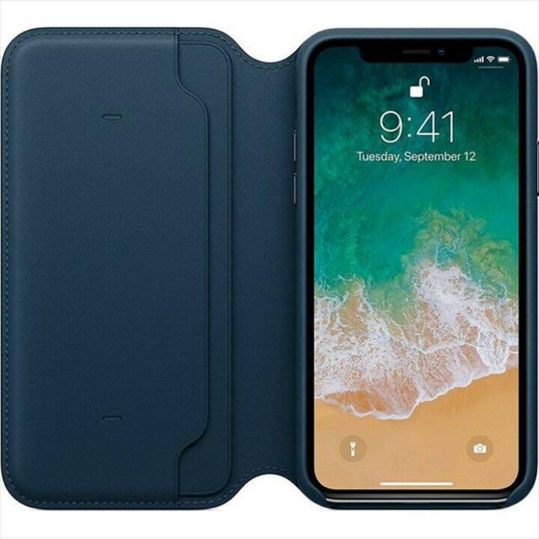 Apple 純正品 iPhone X レザーフォリオ スマホカバー スマホ/家電/カメラのスマホアクセサリー(iPhoneケース)の商品写真