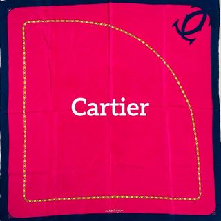 ★Cartier★ スカーフ チェーン ロゴ ピンク ネイビー