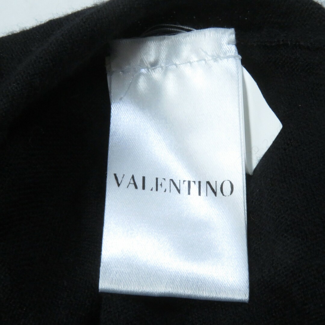 VALENTINO(ヴァレンティノ)の美品★VALENTINO ヴァレンティノ カシミヤ シルク レースリボン付 ボートネック 半袖 ニット ブラック 42 正規品 レディース レディースのトップス(ニット/セーター)の商品写真