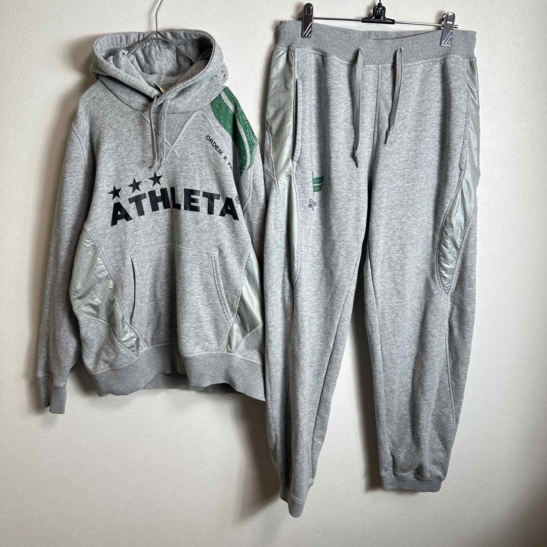 ATHLETA(アスレタ)のアスレタ　スウェット上下セットアップ　Mサイズ　フーディ　プルオーバー　グレー メンズのトップス(スウェット)の商品写真