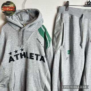 ATHLETA - アスレタ　スウェット上下セットアップ　Mサイズ　フーディ　プルオーバー　グレー