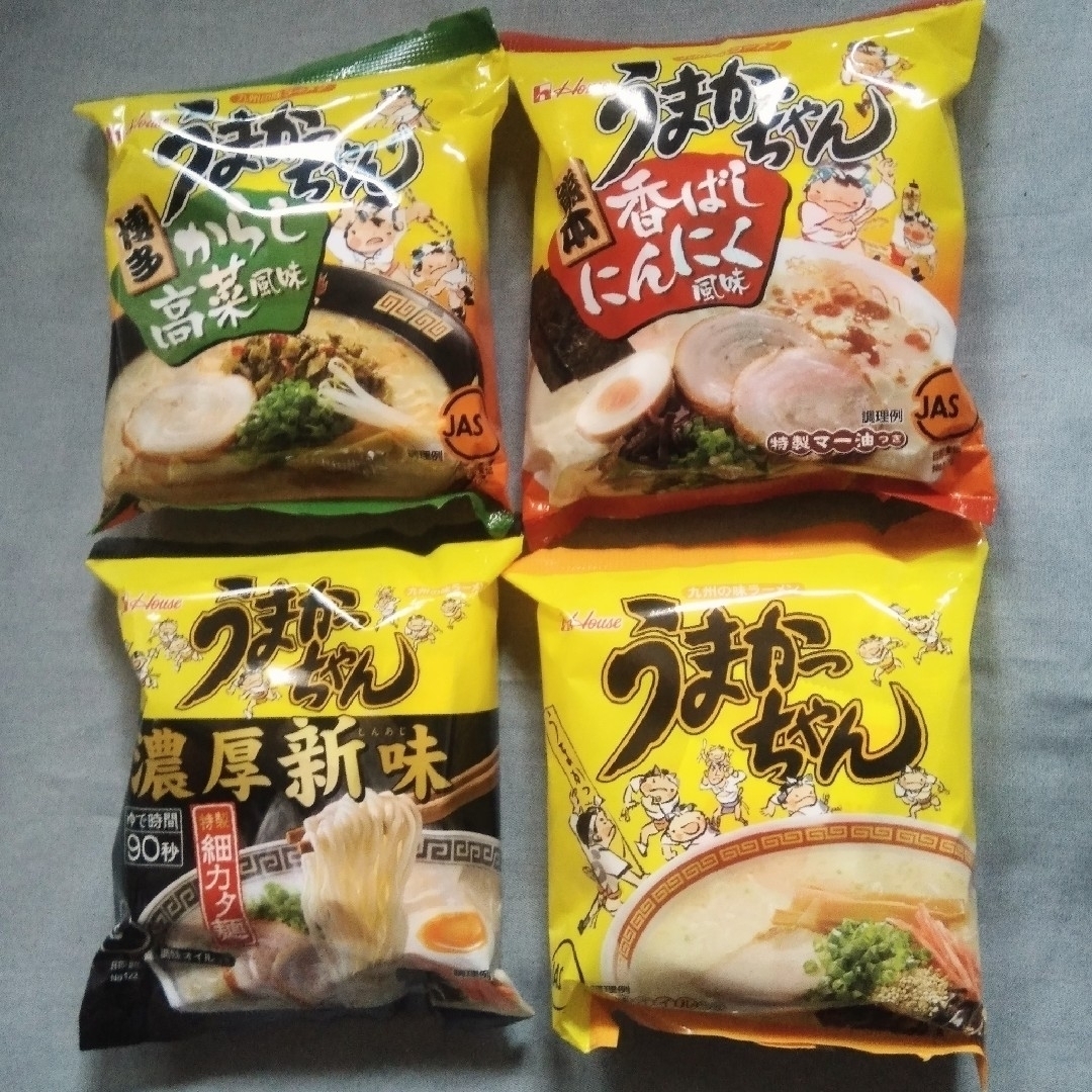 ハウス食品(ハウスショクヒン)のハウス食品：うまかっちゃん/濃厚新味・香ばしにんにく・からし高菜・うまかっちゃん 食品/飲料/酒の加工食品(インスタント食品)の商品写真