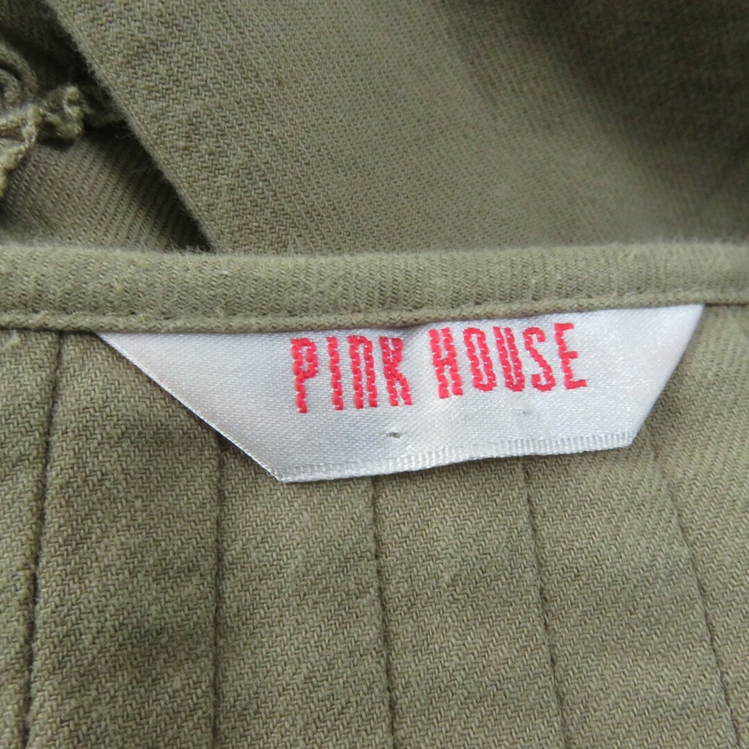 PINK HOUSE(ピンクハウス)の美品★PINK HOUSE ピンクハウス A2103FBY368 綿和紙ビエラ リボン付 フリルデザイン チュニックブラウス/ロングワンピース ブラウン 正規品 レディース 定価39,600円 レディースのワンピース(ひざ丈ワンピース)の商品写真