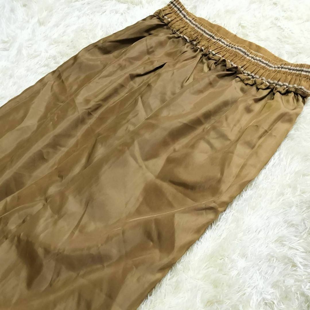 GU(ジーユー)のタグ付き 未使用 ジーユー リネンブレンド ストライプ ナロースカート m 春 レディースのスカート(ロングスカート)の商品写真