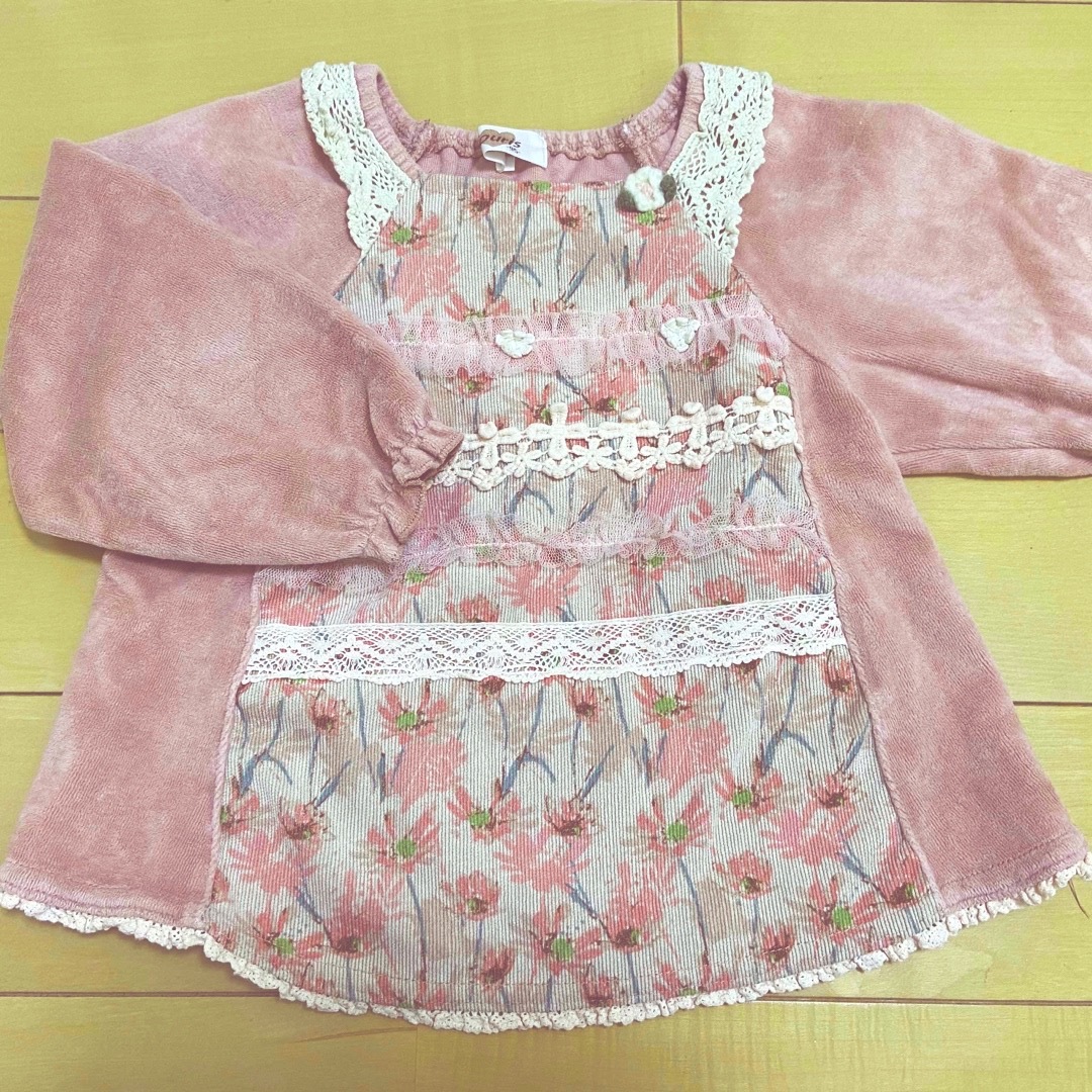 Souris(スーリー)のスーリー  ベロアトップス　95 キッズ/ベビー/マタニティのキッズ服女の子用(90cm~)(Tシャツ/カットソー)の商品写真