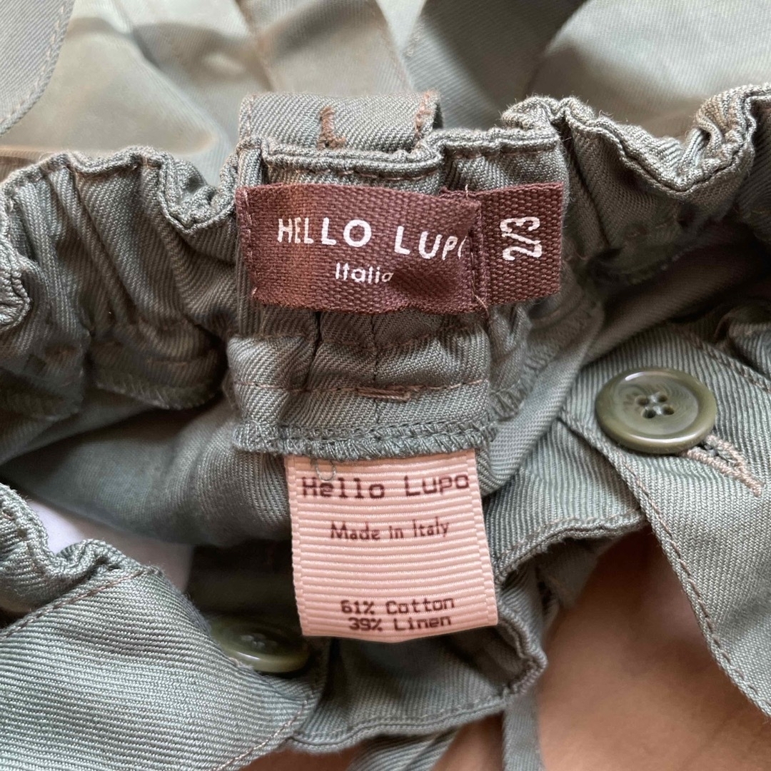 hello lupo size2-3 グリーン　サロペット　パンツ　100cm キッズ/ベビー/マタニティのキッズ服男の子用(90cm~)(パンツ/スパッツ)の商品写真