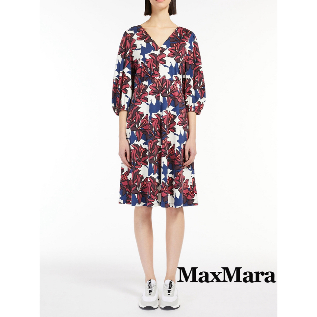 Weekend Max Mara(ウィークエンドマックスマーラ)のマックスマーラ デザインワンピース ワイン レディースのワンピース(ひざ丈ワンピース)の商品写真