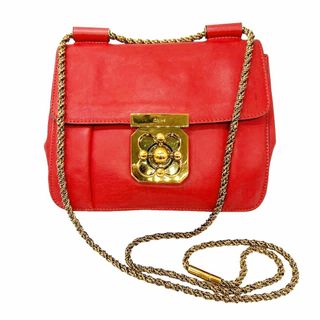 Chloe - Chloe クロエ エルシー ショルダーバッグ 斜め掛け ポシェット チェーン G金具 レッド レディース 02125765-5 Chloé