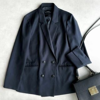 UNITED ARROWS green label relaxing - 美品▲定価1.7万▲グリーンレーベルリラクシング//ギャバダブルジャケット▲紺色