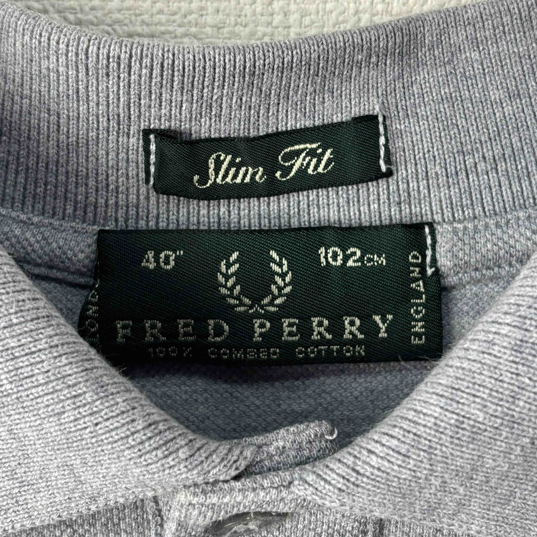 FRED PERRY(フレッドペリー)のビンテージ　フレッドペリー　ポロシャツ　英国製　 グレー　40 L 古着 メンズのトップス(ポロシャツ)の商品写真