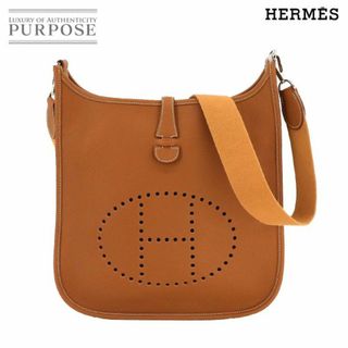 新品同様 エルメス HERMES エブリン PM ショルダー バッグ トゴ ゴールド □F刻印 シルバー 金具 VLP 90212241