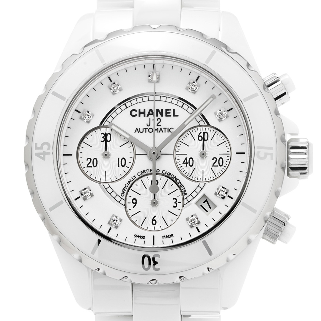 CHANEL(シャネル)の中古 シャネル CHANEL H2009 ホワイトラッカー /シルバー/ダイヤモンド メンズ 腕時計 メンズの時計(腕時計(アナログ))の商品写真