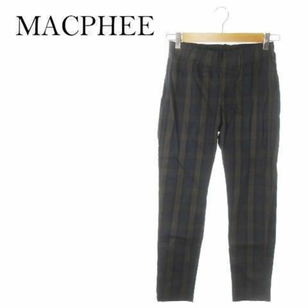 MACPHEE(マカフィー)のマカフィー テーパードパンツ ストレッチ チェック 36 220825AO19A レディースのパンツ(カジュアルパンツ)の商品写真