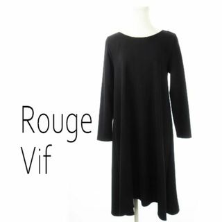 ルージュヴィフ(Rouge vif)のルージュヴィフ ジャージー素材ロングフレアワンピ 黒 231025CK1R(ロングワンピース/マキシワンピース)