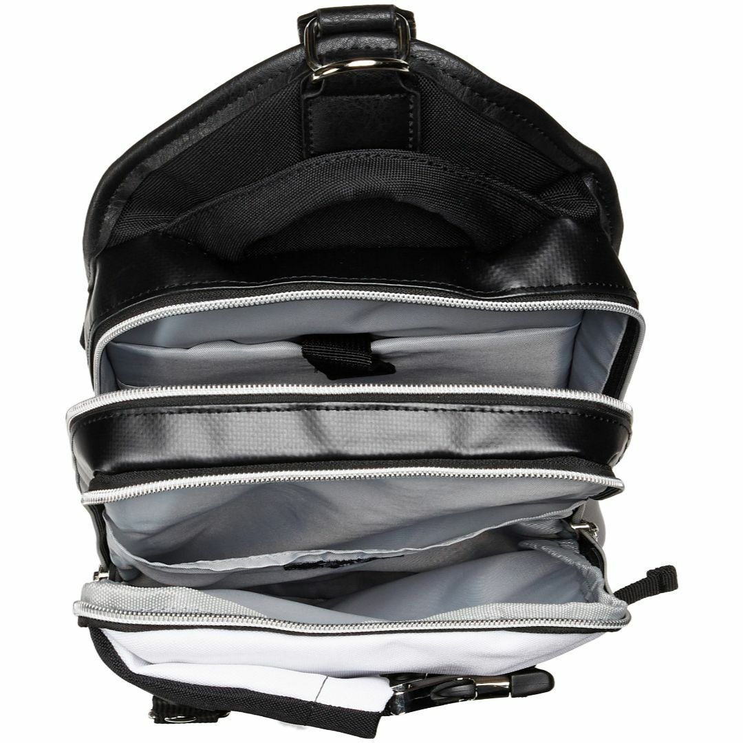 色: ホワイト[ウォルト]ボディバッグ フラップ 二層収納 配色 メンズのバッグ(その他)の商品写真