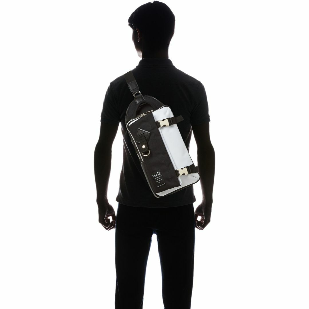 色: ホワイト[ウォルト]ボディバッグ フラップ 二層収納 配色 メンズのバッグ(その他)の商品写真