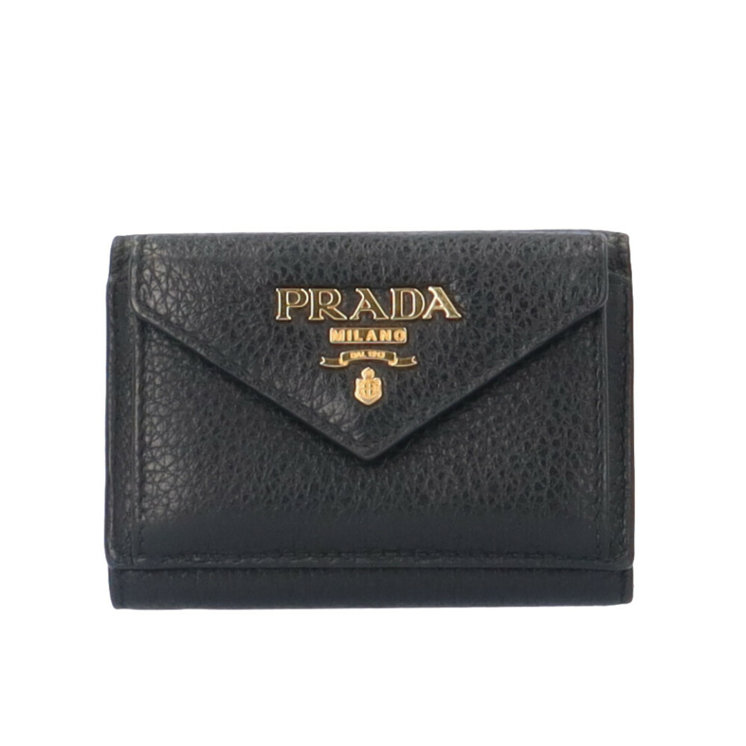 PRADA(プラダ)のプラダ 三つ折り財布 レザー 1MH021 レディース PRADA  中古 レディースのファッション小物(財布)の商品写真