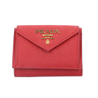 プラダ(PRADA)のプラダ サフィアーノ 三つ折り財布 レザー 1MH021 レディース PRADA  中古(財布)