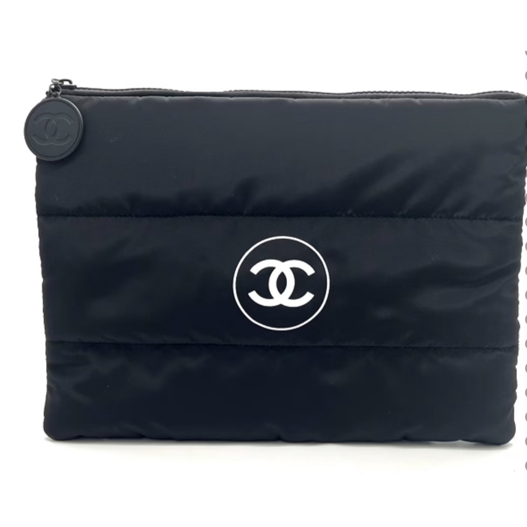 CHANEL(シャネル)のCHANEL ノベルティ ロゴ ポーチ クラッチ バッグ シャネル ブラック レディースのファッション小物(ポーチ)の商品写真