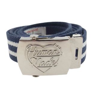 HUMAN MADE - HUMAN MADE ヒューマンメイド ベルト Web Belt ハートウェブ ロゴ ベルト ネイビー系 ホワイト系【中古】